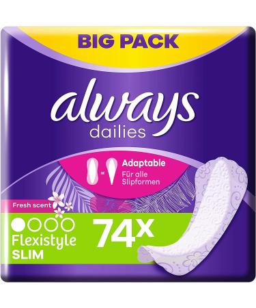Always Dailies Pantyliners 74 Pads 74 Count (Pack of 1)
