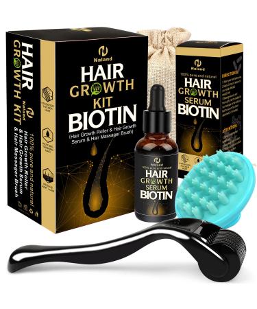 Derma Roller for Hair Growth  Biotin Hair Growth Oil Serum  Hair Scalp Massager Helps absorb Hair Growth Oil Serum