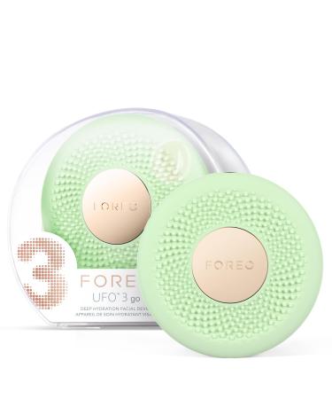 FOREO UFO 3 go - Compact 4-in-1 Full Facial LED Mask Treatment - Deep Moisturiser - Anti Aging Face Mask Beauty - Face Massager Pistchaio