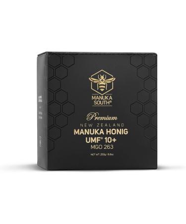 Manuka South Miel de Manuka MGO 263+ (UMF10+) 250g - Certifi Miel de Nouvelle Z lande dans un pot en verre l gant avec couvercle en bois de h tre - brut et naturel - riche en m thylglyoxal - Buy Online on GoSupps.com