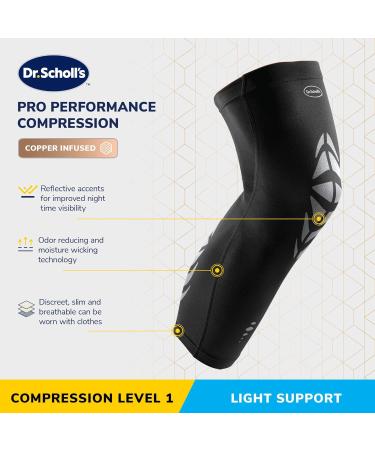 Dr. Scholl's Compression Leg Sleeve - Breathable Copper-Infused Fabric for Pain Relief & Support (S-XL - Buy Online on GoSupps.com