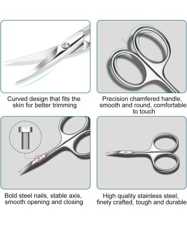 Cuticle Nail Scissors Curved Blade Professional Stainless Steel Beauty Scissors for Manicure Pedicure Eyebrows Nose Hair Trimming Beauty Grooming Thick Toenails - Buy Online on GoSupps.com