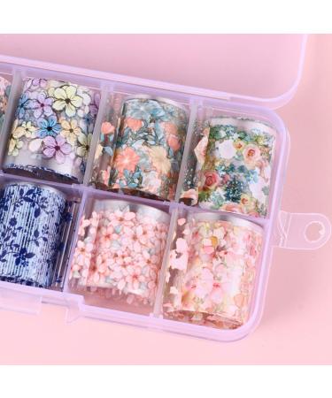Flower Nail Foil 10 Sheet Vintage Floral Nail Transfers Decal Colorful Manicure Sticker for Wedding Party Holiday (Style D) - Buy Online on GoSupps.com