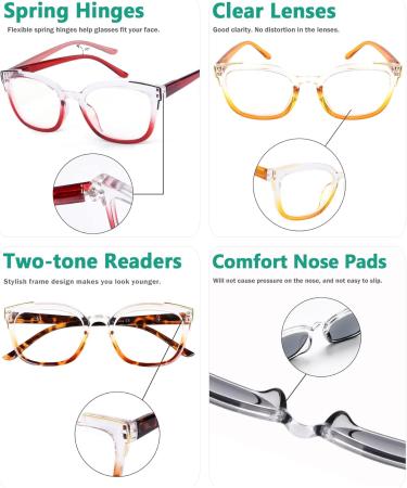 Eyekepper 5-Pack Women's Two Tone Reading Glasses +1.5 | Stylish & Comfortable Readers Mix Colors for All Occasions - Buy Online on GoSupps.com