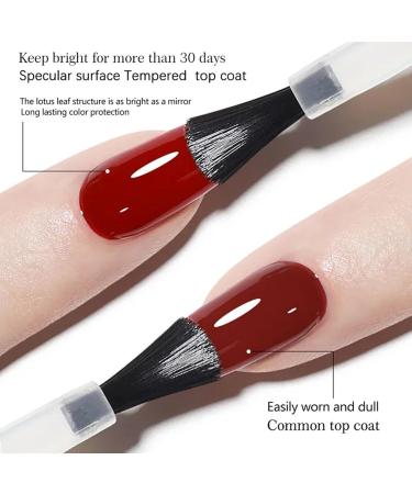 Gel Nail Polish Top Coat and Base Coat - 2Pcs No Wipe Top and Base Coat Gel Nail Polish Set - Soak Off UV Gel Polish - Gel Base Coat for Builder Gel - Natural Nails DIY Nail Art At Home - Buy Online on GoSupps.com