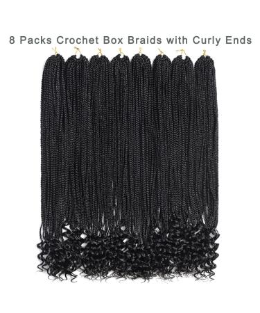 8 Packs 30 Inch Crochet Box Braids Hair with Curly Ends - Pre Looped Extensions in 1B for Goddess Box Braids - Buy Online on GoSupps.com