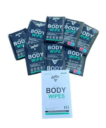 LeoFair Body Wipes - 10 XXL Fresh Wet Wipes for Sports Travel & Daily Use - International Shipping Available - Buy Online on GoSupps.com