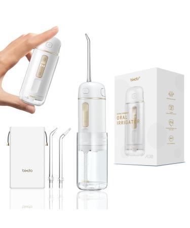 Water Flosser for Teeth Cordless Mini Portable Oral Irrigator Ultra Quiet Water Dental Flosser IPX7 Waterproof Baby-Grade Safety Gums Braces Care Rechargeable for Travel/Office/Home