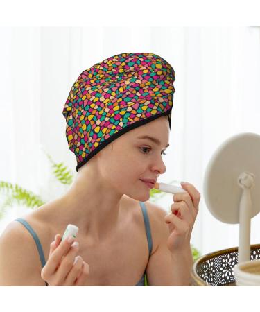 Mosaic Ornament Microfiber Hair Towel Wrap - Soft Super Absorbent Coral Velvet Quick Dry Cap for Long Curly & Thick Hair - Perfect Hair Care for Women - Buy Online on GoSupps.com