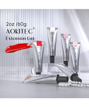60ml Red Poly Extension Nail Gel - Quick Building UV Nail Gel for Salon & DIY Nail Art - Buy Online on GoSupps.com