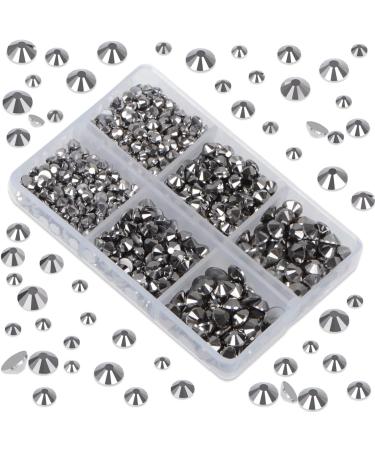 LPBeads 6000 Pieces Jet Hematite Non Hotfix Rhinestones 6 Sizes Round Crystal Glass Flat Back Rhinestones with Tweezers and Picking Pen for Nail Art Crafts Clothes Bags DIY - Buy Online on GoSupps.com