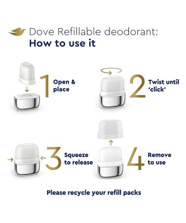 Dove Refillable Deodorant Kit for Women - 0% Aluminum Sensitive Skin - 2 Refills 1.13 OZ Each | Eco-Friendly Deodorant - Buy Online on GoSupps.com