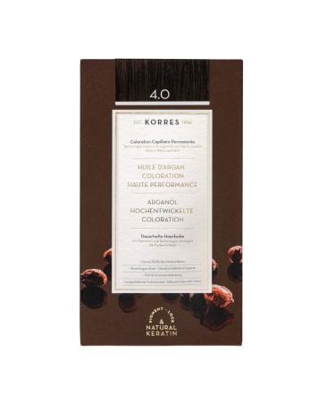 Correx Argan Oil Colorant - Ammonia -free hair color medium brown 4.0 - 100% gray hair cover & vegan for a long -lasting color result