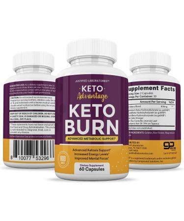 (2 Pack) Keto Advantage Keto Burn Pills with Apple Cider Vinegar | Advanced Ketogenic Supplement for Ketosis Support | 120 Capsules - Buy Online on GoSupps.com
