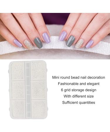 Boxes Nail Art Pearls Gold Silver Nail Art Caviar Beads Home Salon Exquisite DIY Metallic Mini Nail Beads Decoration Suitable for Novice Manicurists (Silver) - Buy Online on GoSupps.com