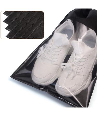 24 Pack Portable Shoe Bags for Travel - Large Storage Organizer with Clear Window and Drawstring - Men and Women's Black Shoes Pouch - Buy Online on GoSupps.com