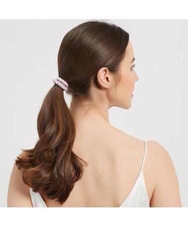 6 Pcs Silk Skinnie Scrunchies Set in Black, Pink, and Nude | Soft & Comfortable Hair Accessories for Women and Girls - Frizz Prevention and Ponytail Holders - Buy Online on GoSupps.com