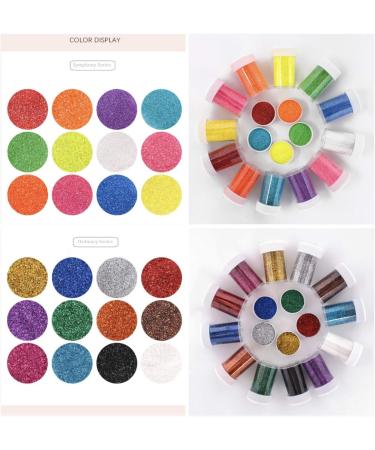 24 x 20g Fine Glitter Powder Set - 24 Vibrant Colors for Nails Body Art Slime & Crafts | Premium Glitter Dust - Buy Online on GoSupps.com