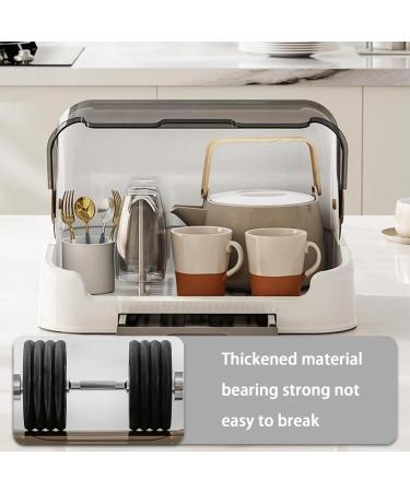 Bottle Sealing Discs Large Bottle Drying Rack with Cover & Removable Drain Tray Dustproof Baby Bottle Organizer Portable Baby Bottle Rack Dryer Grey - Buy Online on GoSupps.com