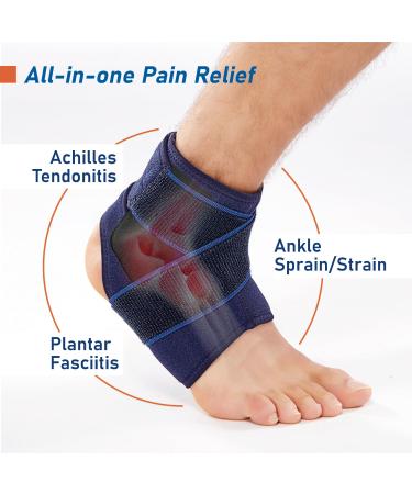 Adjustable Ankle Brace with Compression Strap | Support for Sprained Ankles & Chronic Pain | L/XL - Buy Online on GoSupps.com
