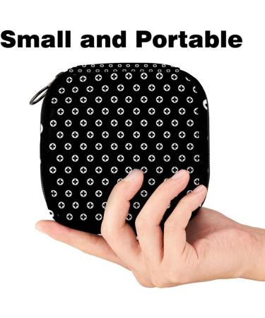 Portable Storage Bags for Women's Bandages & Menstrual Pads - Black & White Organizer for School & Office - Buy Online on GoSupps.com