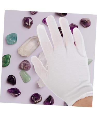 Ipetboom 12 Pairs Washable Cotton Gloves Sleep Gloves Jewelry Inspection Gloves Womens Glives Ladies Watches Working Gloves Shoelace Charms Womans Elastic Cotton Gloves Thicken Coin White 21x11x7cm - Buy Online on GoSupps.com