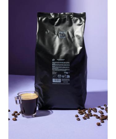 KoRo - Grains de caf bio pour espresso 1 kg - M lange avec 80% Arabica et 20% Robusta - Torr faction douce - Go t quilibr 1 kg (Lot de 1)