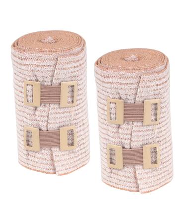 2 Rolls Striped Bandaging Supplies Leg Wraps Compression Compressed Gauze Hand Flexible Fabric Compression Strap Cotton Breathable As Shown 7.5x4cm
