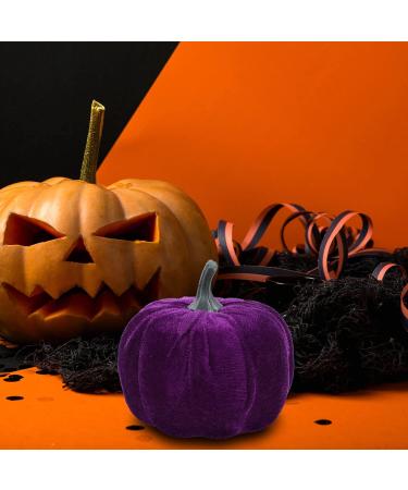 HOMSFOU 5pcs Flannel Foam Pumpkin Faux Pumpkins Farmhouse Pumpkins Harvest Artificial Pumpkins Halloween Decorations Outdoor Home Decor Harvest Party Pumpkin Decor Fake Pumpkin Set Purple Purple 14X12.5X12.5CM - Buy Online on GoSupps.com