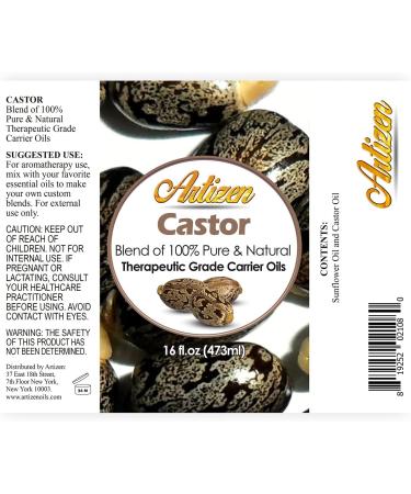 Artizen 100% Pure Castor Oil - Huge 16 oz Bottle - Premium Therapeutic Grade - Skin & Hair Moisturizer - Ideal Carrier Oil for Essential Oils - Buy Online on GoSupps.com