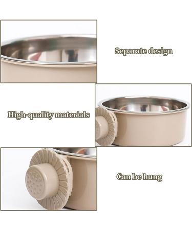 Stainless Steel Pet Crate Bowls - Removable Hanging Food and Water Bowls for Dogs, Cats, and Small Animals (Grey A) - Buy Online on GoSupps.com