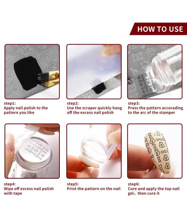 Luvadeyo Nail Stamp Set - 1 Piece French Nail Manicure Kit with 8 Stamps & Scraper for Perfect Nail Art - Buy Online on GoSupps.com