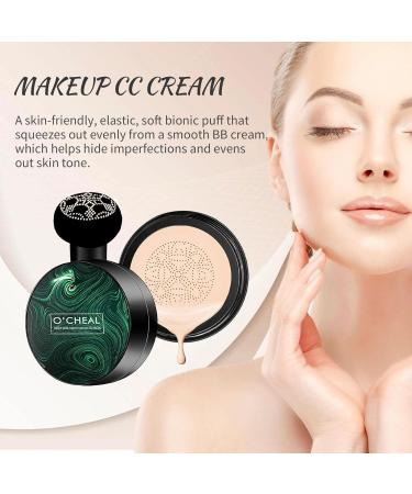 Makeup CC Cream - Mushroom Head CC Cream Foundation | Natural Mushroom Head Moisturizing Foundation Makeup Base with Mushroom Sponge  - Buy Online on GoSupps.com