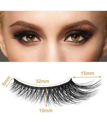 10 Pairs Cat Eye Fluffy Mink Eyelashes | 3D Curl Wispy Volume Lashes - Soft Band False Lashes for Women & Girls - Buy Online on GoSupps.com