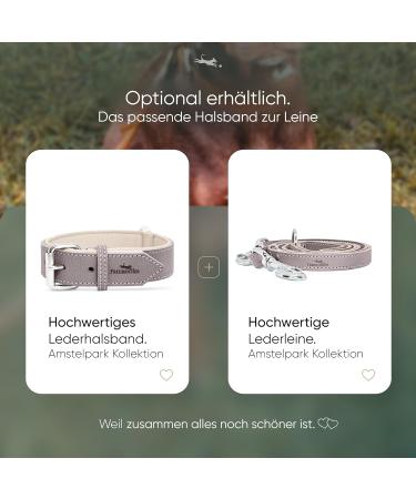 Freudenier Certified Leather Dog Leash - 2m Triple Adjustable Stylish Amstelpark Collection in Gray-Brown | High Quality & Lovingly Made in Holland - Buy Online on GoSupps.com