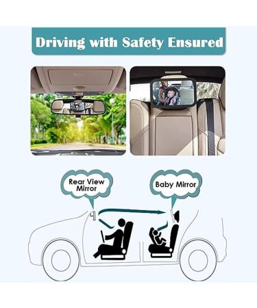 Adjustable Baby Backseat Mirror for Safe Car Rides - Shatterproof & Secure Design - Buy Online on GoSupps.com