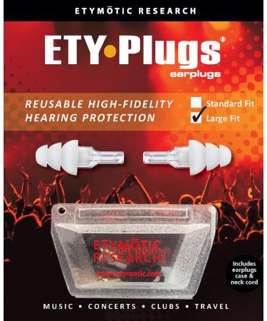 Etymotic Research ER20 High-Fidelity Earplugs - Large Clear Stem for Concerts, Musicians, Airplanes, Motorcycles - Universal Hearing Protection - Buy Online on GoSupps.com