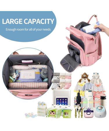 Pomelo Best Baby Diaper Backpack - Macaron Pink Waterproof Changing Pad Large Capacity Travel Bag for On-the-Go Parents - Buy Online on GoSupps.com