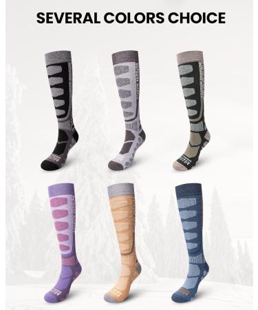 Outdoormasters Merino Wool Compression Ski Socks - Unisex Thermal OTC Design for Men & Women - Anti-Slip Breathable Winter Socks - 2 Pair Bundle - Buy Online on GoSupps.com