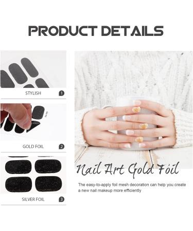 FOMIYES Nail Accessories 6 Sheets Nail Polish Strips Stickers Self-adhesive Full Nail Wraps Stick on Nail Strips Fingernail Polish Decals for Women Girls Manicure Art Black Glitter Stickers - Buy Online on GoSupps.com