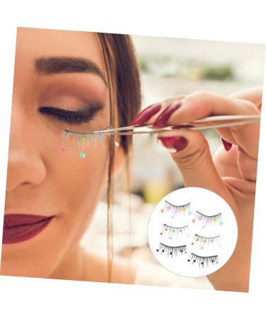 minkissy 3 Pairs sequin false eyelashes fake lashes natural pride makeup lashes with color colored lashes false lashes glitter sequins eyelashes Miss cosplay Imitation flower stickers - Buy Online on GoSupps.com