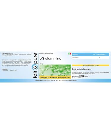 Fair & Pure L-Glutamine 500g Powder - 100% Pure Vegan Proteinogenic Amino Acid - Buy Online on GoSupps.com