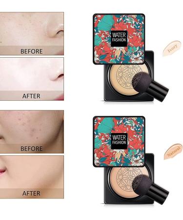 PICKX Mushroom Head Air Cushion CC Cream Concealer Full Coverage Foundation Moisturizing Concealer Makeup Base Lasting Brightening Liquid Foundation for All Skin Even Skin Tone (A-2PC) 1 g (Pack of 1) A-2PC - Buy Online on GoSupps.com