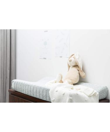 Meyco 100% Cotton Knitted 2-Wedge Changing Mat Cover 45 x 70 cm, Stone Green Relief Design - Buy Online on GoSupps.com