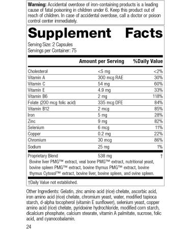 Standard Process Immuplex - Whole Food Immune and Antioxidant Support with Chromium, Folate, Vitamin B6, Copper, Selenium, Vitamin A - 150 Capsules - Buy Online on GoSupps.com
