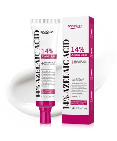14% Azelaic Acid Acne Cream with Niacinamide & Centella Azelaic Acid Facial Serum Smooth & Even Skin Tone Reduce Appearance of Blemishes Dark Spots & Post-Acne Marks Gentle Hydrating Formula 1.4oz 1.4 Fl Oz (Pack of 1)