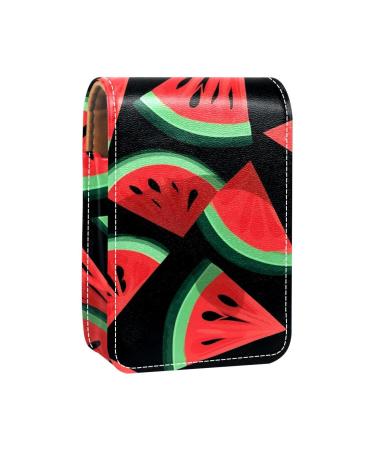 Travel Lipstick Organizer Case Lipstick Case Portable Makeup Bag With Mirror Watermelon Black Background I871u8wapq