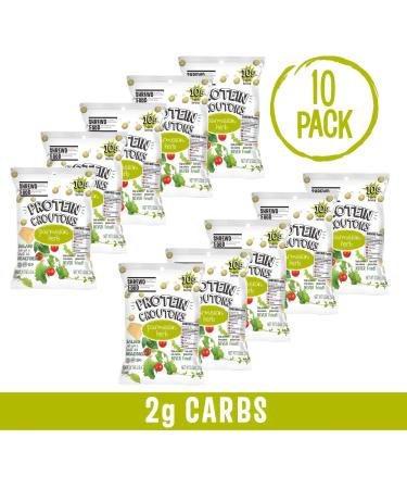 Shrewd Food Keto Protein Croutons - High Protein, Low Carb Snacks - Gluten Free, Real Cheese - 10g Protein, 2g Carbs, 60 Calories - Parmesan Herb (Pack of 10) - Buy Online on GoSupps.com
