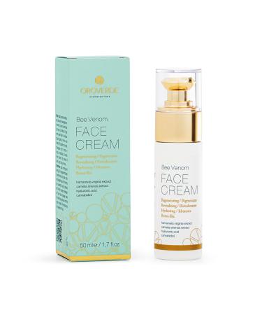 OROVERDE OROVERDE Cosmeceuticals Bee Venom Face Cream 50 ml Intensive Anti-Aging Face Cream with Filler Effect - Bee Venom 3 Molecular Weights of Hyaluronic Acid CBD Vitamins E B3 and B5 - Made in Italy