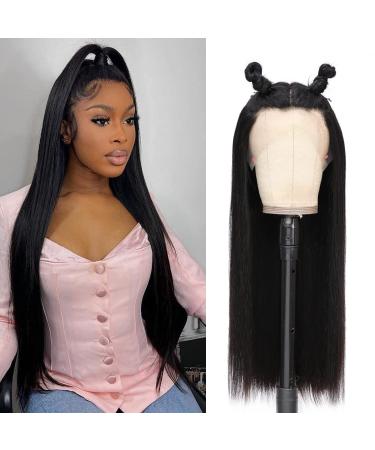 24 inch DULOVE Straight HD Transparent Lace Front Wig Human Hair 13x4 Pre Plucked for Black Women - 180 Density, Natural Color, Glueless with Baby Hair - Buy Online on GoSupps.com